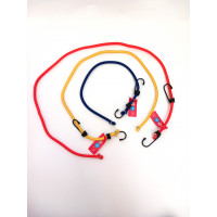 SET 3 pcs ELASTIC STRAP WITH SAFETY HOOK  "BUNGEE SET" 1x60cm - 1x90cm - 1x114cm 