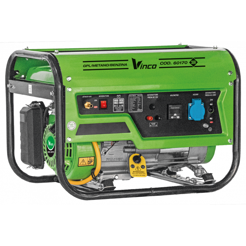 POWER GENERATOR PT2500Q-LPG VINCO 3.5 KW / 7.5 HP / 15 L 230 V / 12 V / LPG / CNG