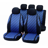 Set of car seat covers "JAQUARD", black/blue
