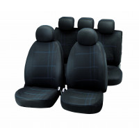 Set of car seat covers "EMBROIDERY", black/blue