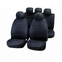 Set of car seat covers "EMBROIDERY", grey/balck