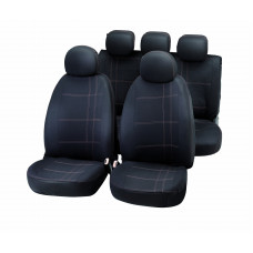 Auto sēdekļu pārvalku komplekts "EMBROIDERY", pelēks/melns