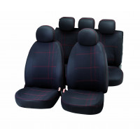 Set of car seat covers "EMBROIDERY", red/balck