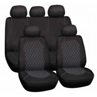 Set of car seat covers "SPIDERWEB", black/grey