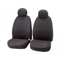 Front car seat covers "EMBROIDERY", black/grey
