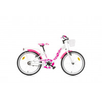 Children's bicycle 20'' ''SMARTY", white/pink