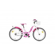 Children's bicycle 20'' ''SMARTY", white/pink