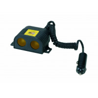 Double socket with extendible cable 12V/24V "TWO SOCKETS"  