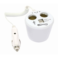 Double socket can shaped +2USB ports  1 AMP "POWER-STATION"
