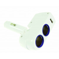 Double socket +1USB port 1AMP  "WALLY" 