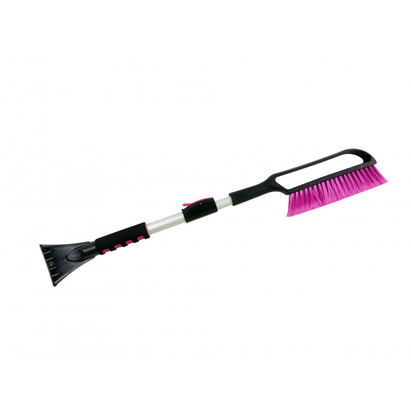 Extendable snow brush with ice scraper EXTENSION-100 PINK, 77,5-100cm