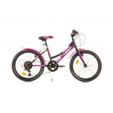 Bērnu velosipēds 20'' ''420 SPORT'', melns/rozā, 6 ātrumi