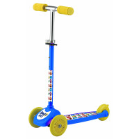 3 Wheel kids scooter 12" with adjustable T-BAR "MONSTER", blue/yellow