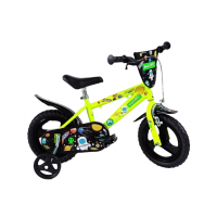 Children's bicycle Bimbo Bike 12'' ''GALAXY'', black/neon green