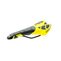 Sport bicycle saddle "WHIM", black/yellow