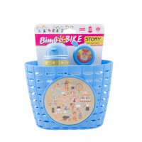 Set for children bike "STORY", 3 elements (basket, water bottle and bell), blue