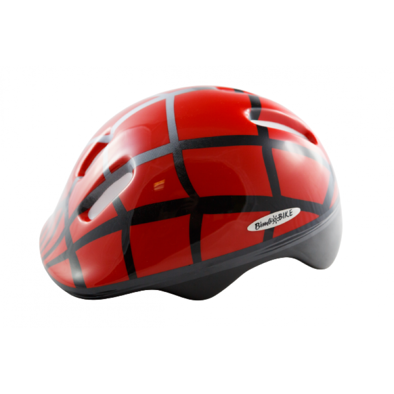 Set of kids bike helmet, knee and elbow pads, size XS, spider