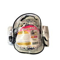 Set of kids bike helmet, knee and elbow pads, size XS, butterflies