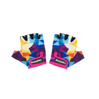 Bicycle gloves "VELVET", children, size: L, blue/yellow/violet