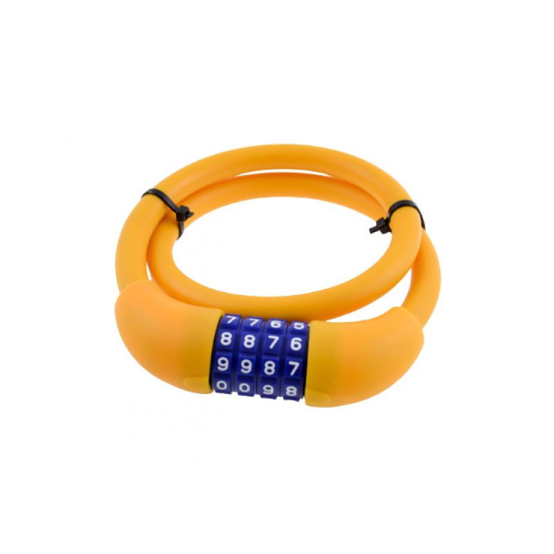 Cable lock "SILI CIPHER", Ø12x600mm, orange