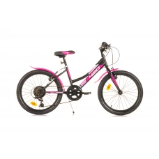 Children's bicycle 20'' ''420 SPORT", black/pink, 6 speed