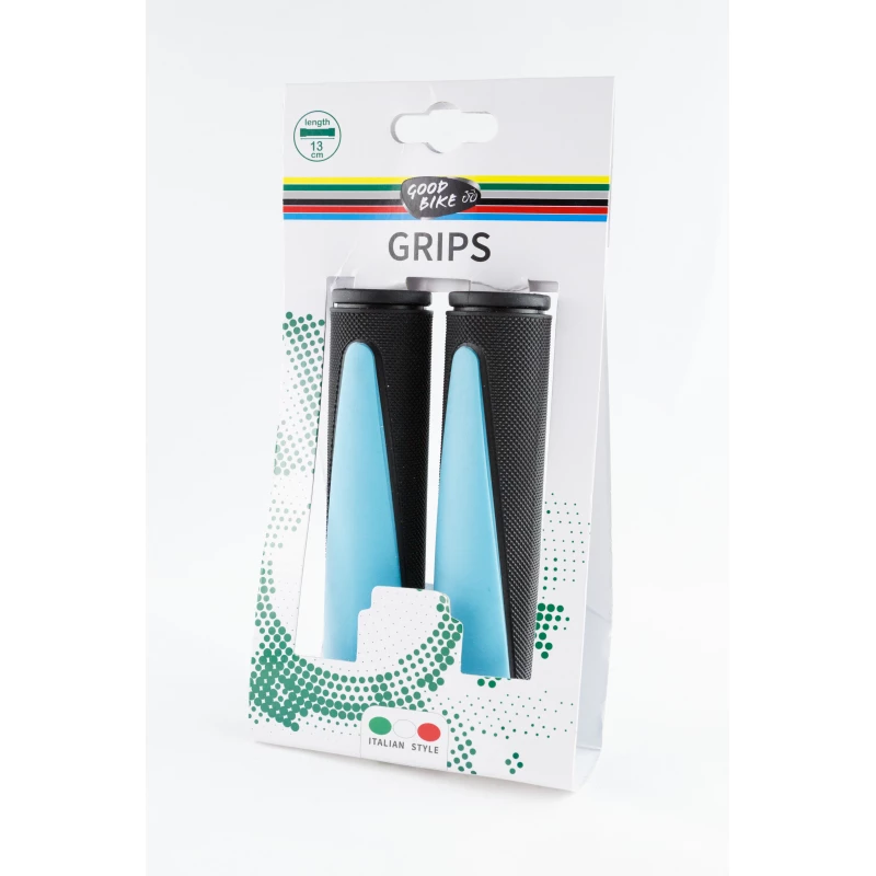 Handlebar grips "DOUBLE", 2pcs, blue/black